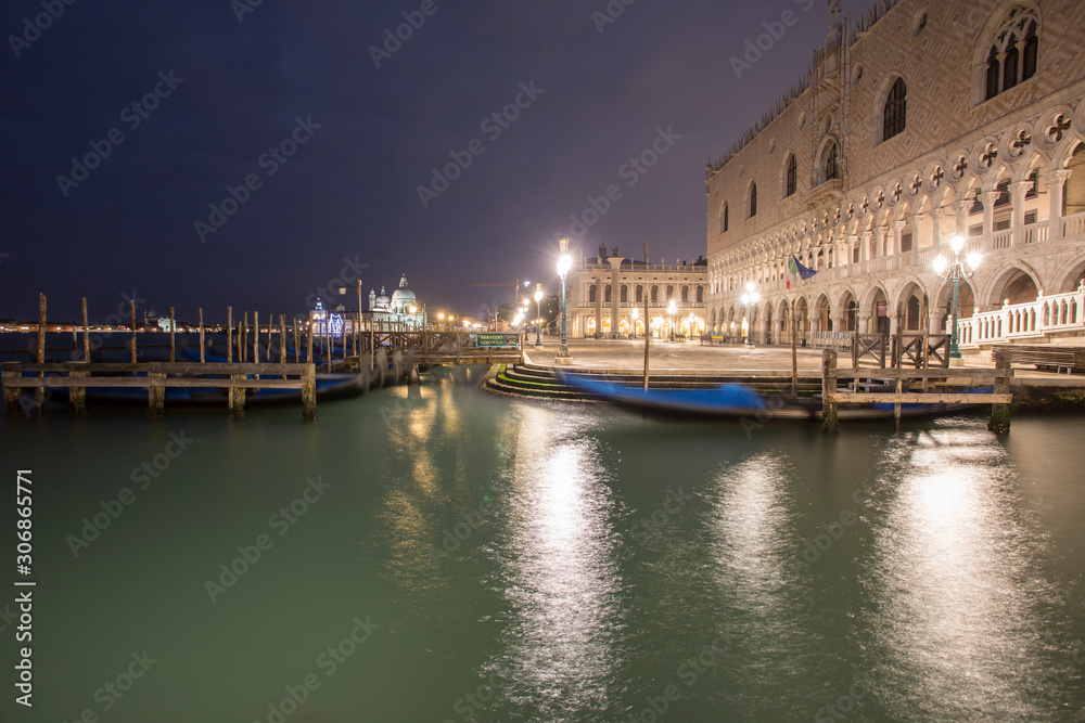 Venice Veneto Italy on January 20, 2019: Nightscape at Grand Canal.