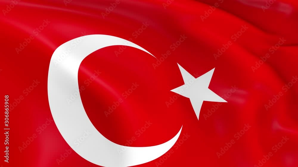 Photo realistic slow motion 4KHD flag of the Turkey waving in the wind. Seamless loop animation with highly detailed fabric texture in 4K resolution. Photo realistic slow motion 4KHD flag of the Turkey waving in the wind. Seamless loop animation with highly detailed fabric texture in 4K resolution.