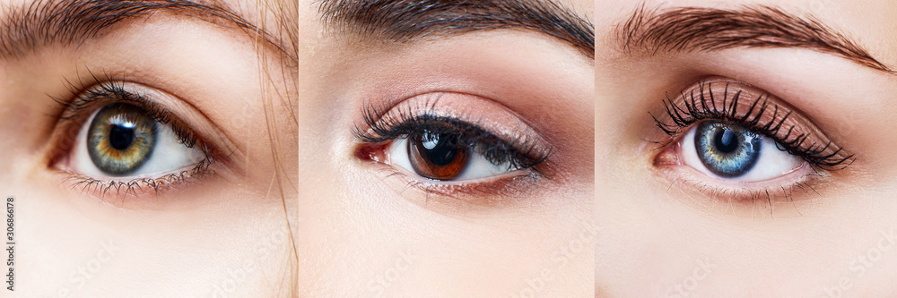 Obraz premium Collage of different female eyes.