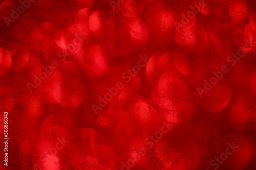 Red Christmas background with snowflakes.