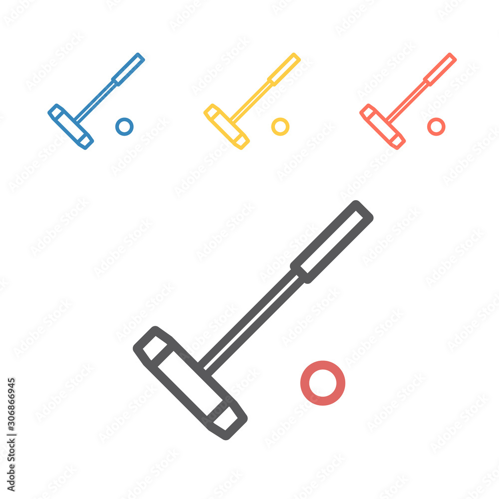 Polo mallet line icon. Vector sport signs for web graphics. Polo mallet line icon. Vector sport signs for web graphics.
