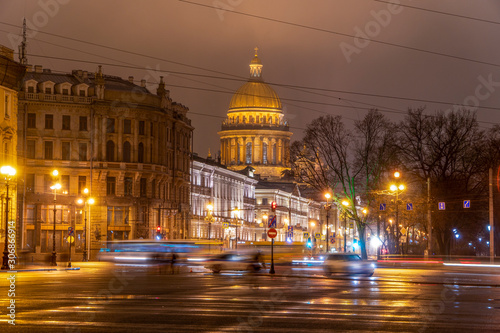 Russia. The historic center of St. Petersburg at night. © olgaberazovik