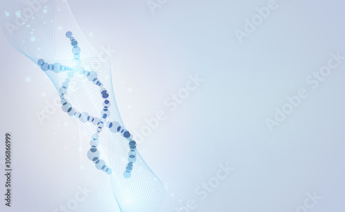 abstract technology concept Wave flow Science DNA futuristic on hi tech blue background connection futuristic colorful.vector illustration