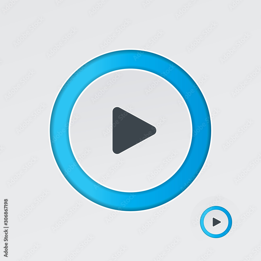Play button icon with a white background Play button icon with a white background