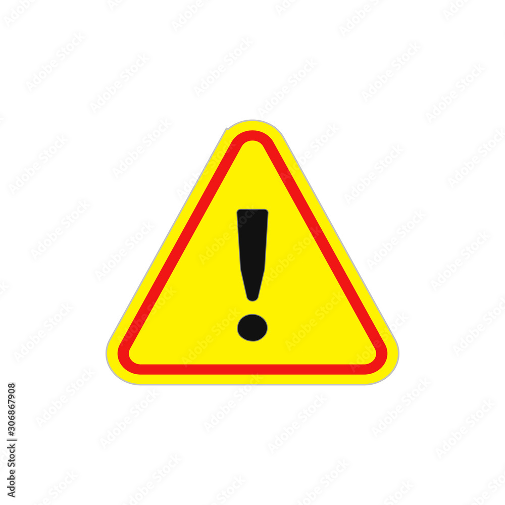 Exclamation mark icon on a white background Exclamation mark icon on a white background