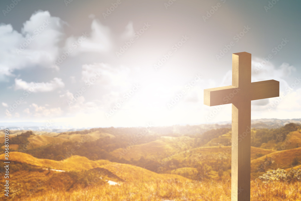 Christian cross on the top of the hills Christian cross on the top of the hills