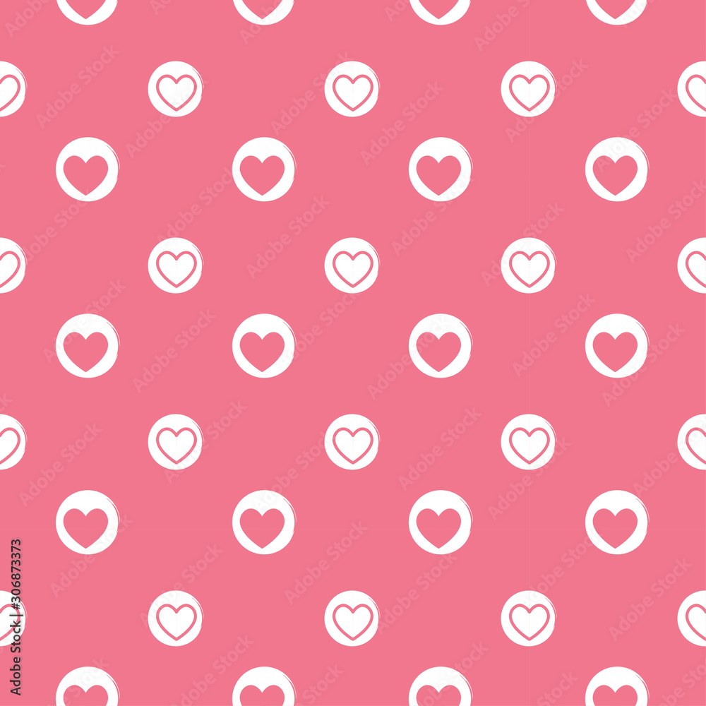 Illustration heart shapes pattern on pastel pink background Illustration heart shapes pattern on pastel pink background