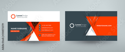 Creative and clean corporate business card template. Vector illustration. Stationery design