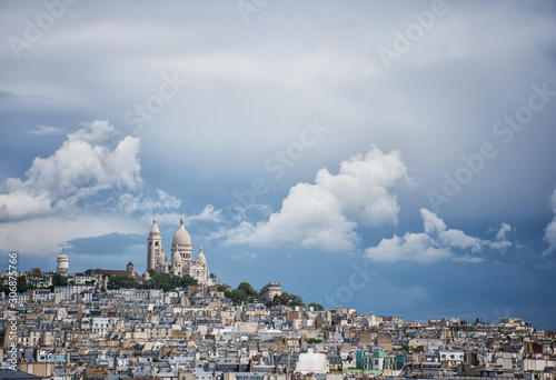 cityscape of the hill of montmatre in paris photo