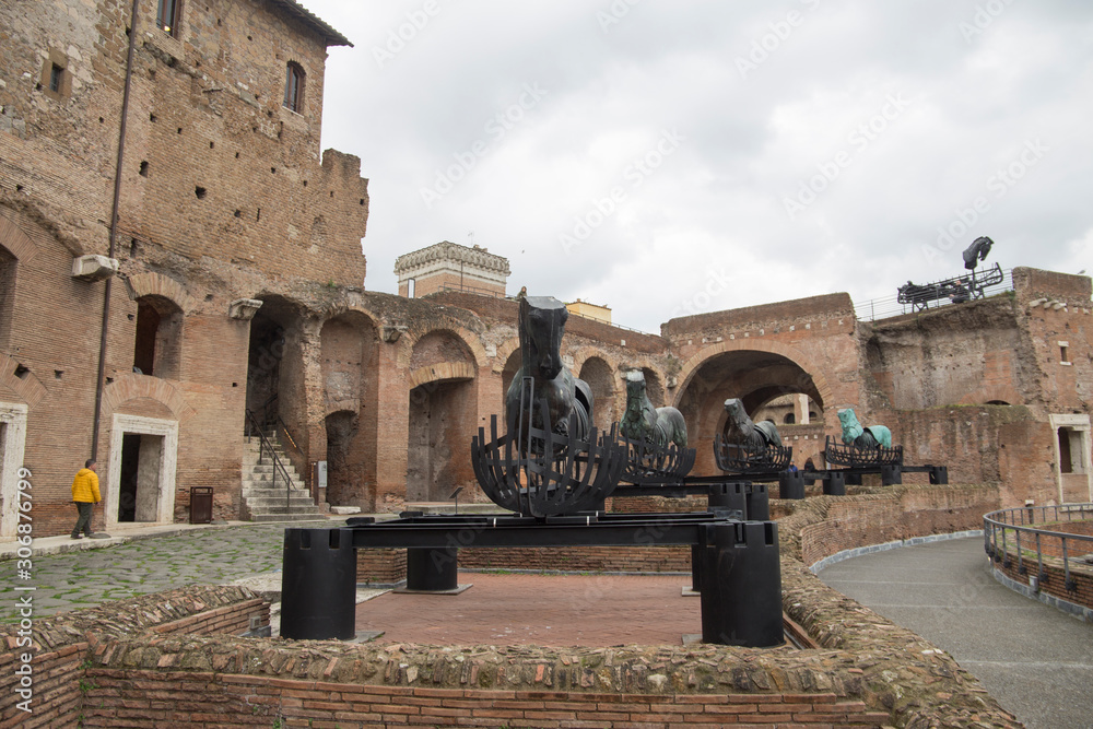  Museum of the Imperial Fora Trajan's Market in Rome on February 8, 2017 in Italy