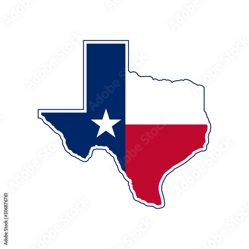 Texas map. Texas map icon. Texas symbol