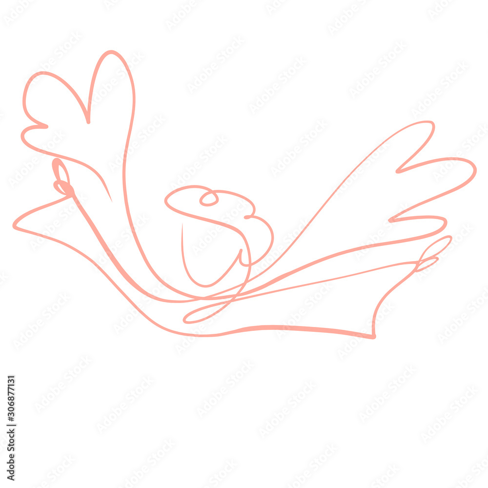 angel announcing something, abstract pattern in one line angel announcing something, abstract pattern in one line