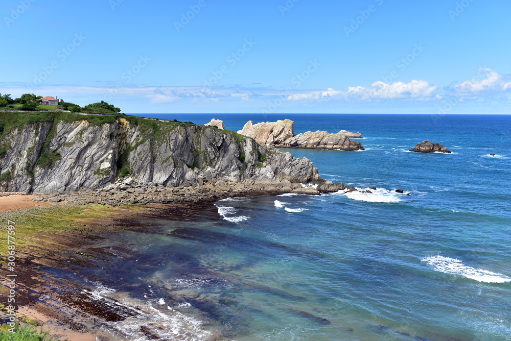 The Coastline Of Santander, Playa de Covachos Beach in Northern Spain