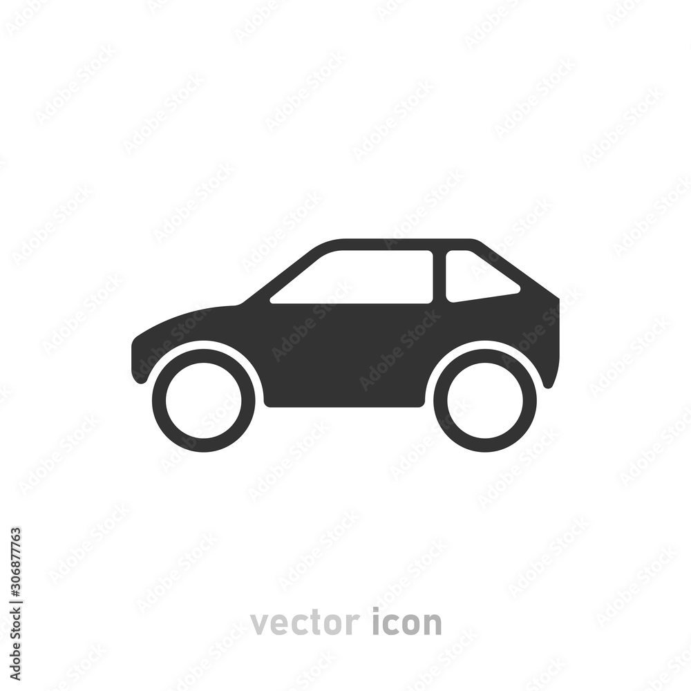 Fototapeta premium Gray car icon on white background. Vector illustration.