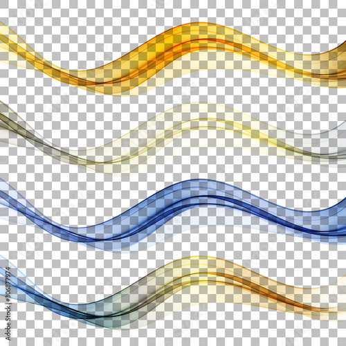 Waved design element Colorful wave abstract element