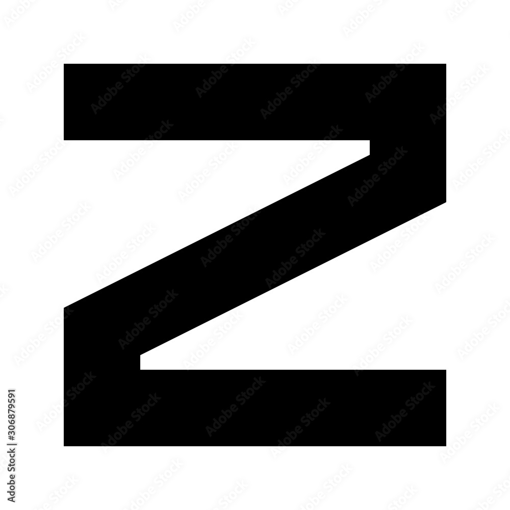 Letters and numbers - simple square font - black letter Z - vector Letters and numbers - simple square font - black letter Z - vector