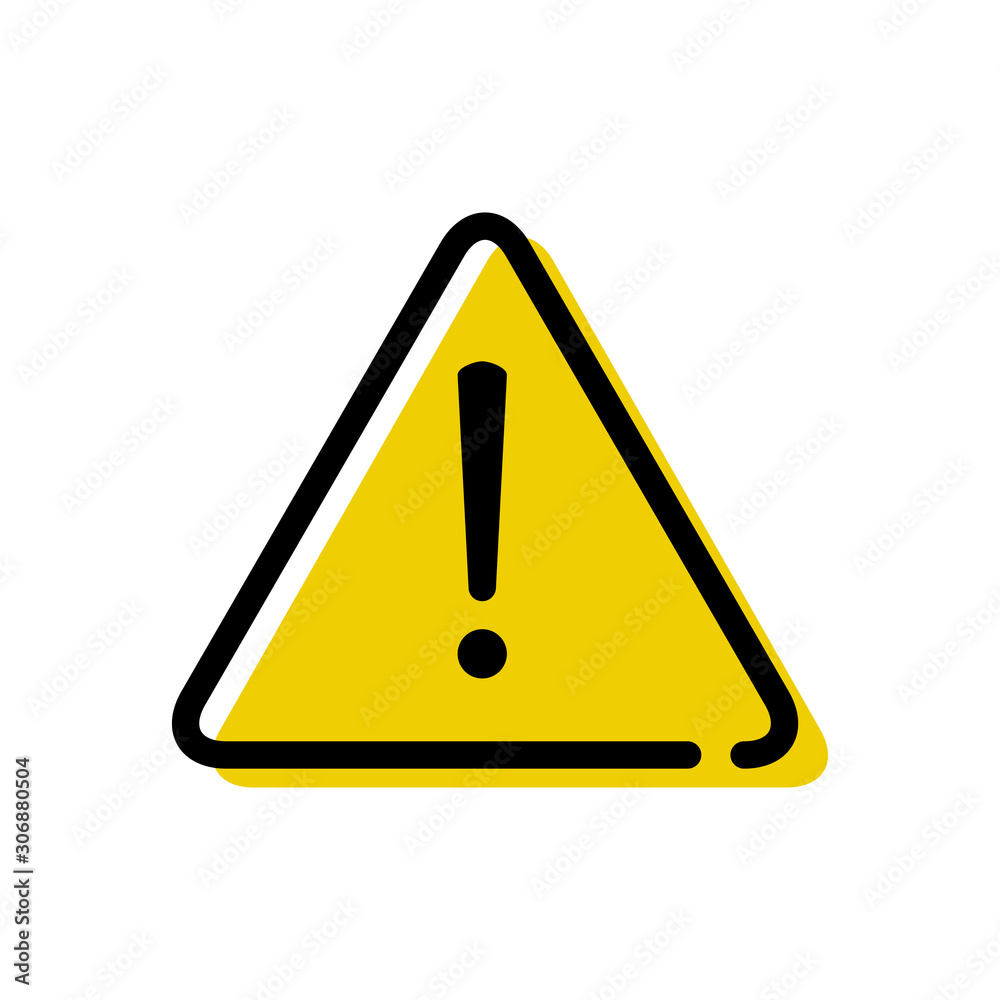 Señal de advertencia de peligro. Icono plano lineal señal triángulo amarillo con aviso de peligro Señal de advertencia de peligro. Icono plano lineal señal triángulo amarillo con aviso de peligro