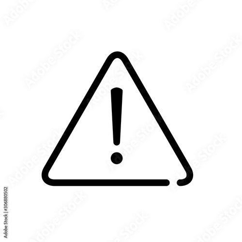 Señal de advertencia de peligro. Icono plano lineal señal triángulo con aviso de peligro en color negro