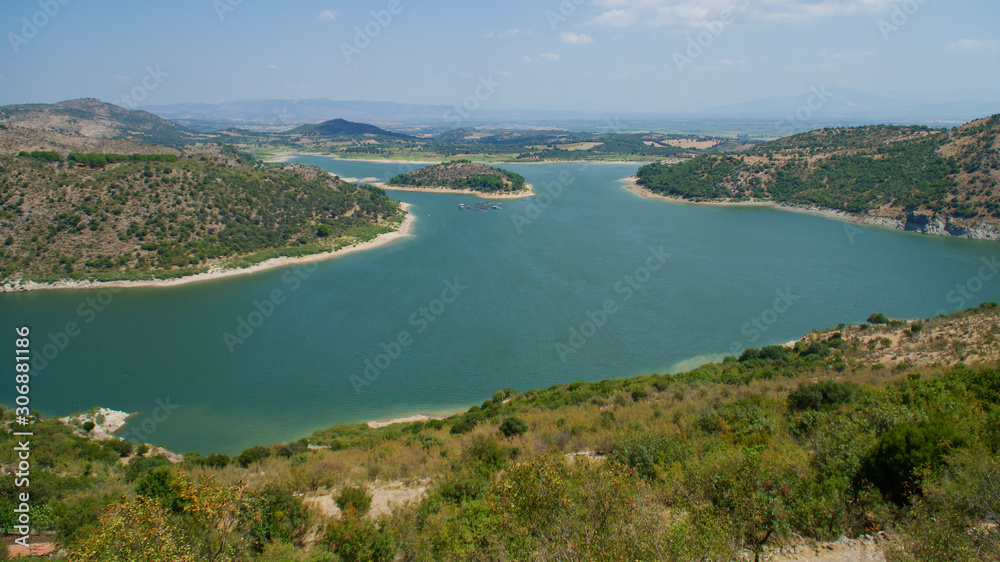 Kestel reservoir. Used for irrigation. Ancient city of Pergamon, Pergamon. Izmir Turkey.