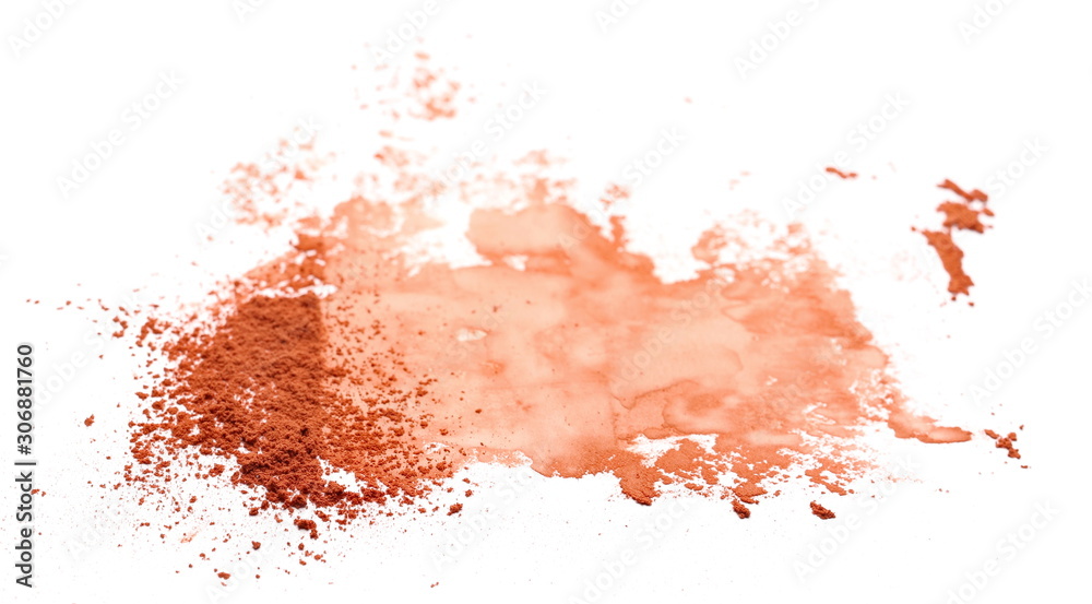 Face powder makeup, blusher, isolated on white background