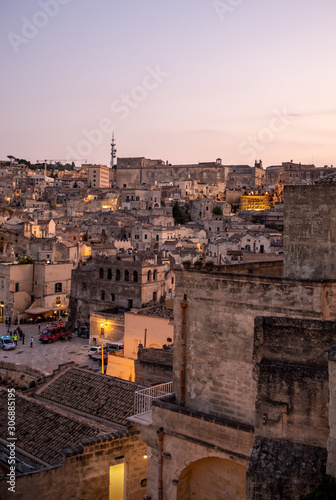  Bond 25. Scene of a procession with extras carrying candles. from the movie "No Time to Die" in Sassi; Matera; Italy.