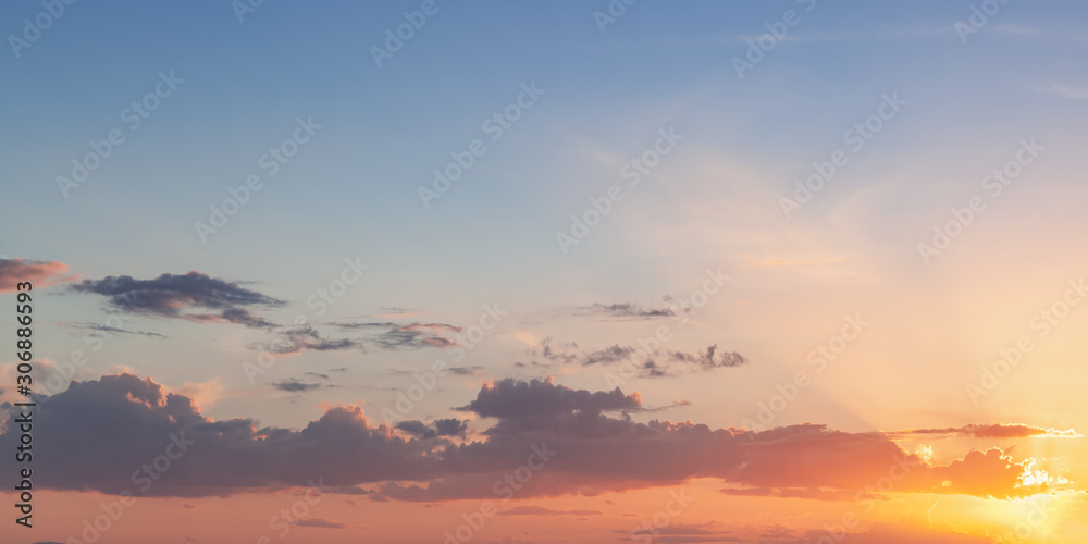 Colorful sky at sunrise, natural background