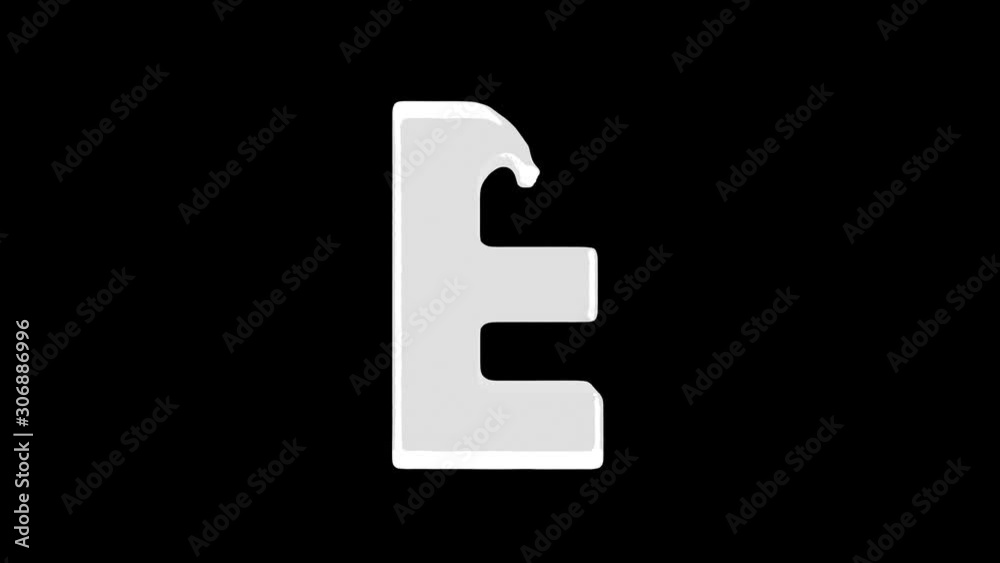 4K Animated turquoise water splashes filling E letter isolated on a white background with alpha matte 4K Animated turquoise water splashes filling E letter isolated on a white background with alpha matte