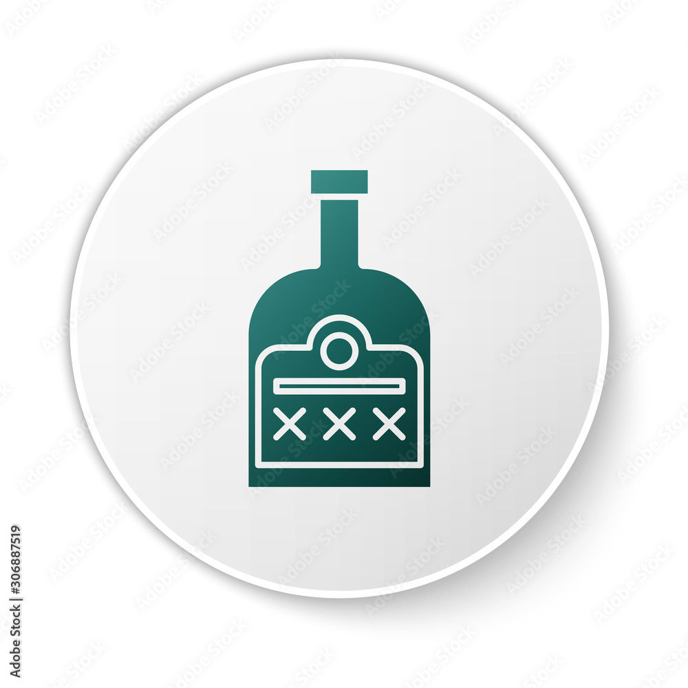 Green alcohol bottle on white background Vector Image