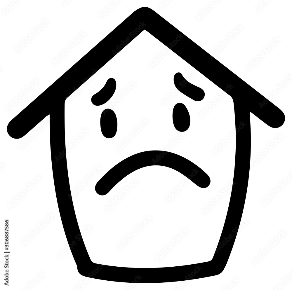 シンプルな家のアイコン 困り顔 Stock Vector Adobe Stock