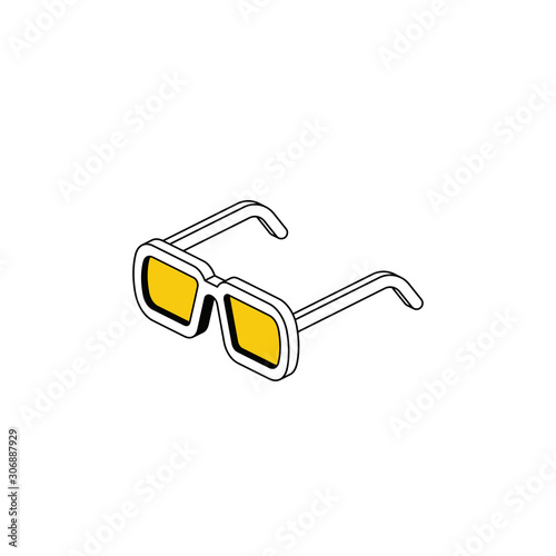 Glasses Vector 3d isometric, color web icon, new flat style. Creative illustration design, idea for infographics.