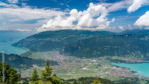 Switzerland  Panoramic view on Interlaken from Schynige Platte