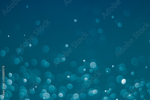 Abstract Blue bokeh blur background.