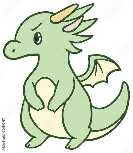 かわいいドラゴンのイラスト_怒り顔