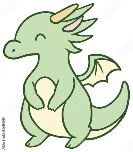 かわいいドラゴンのイラスト_笑顔