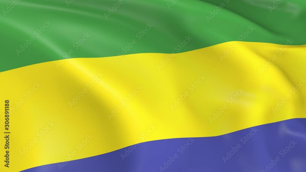 Photo realistic slow motion 4KHD flag of the Gabon waving in the wind. Seamless loop animation with highly detailed fabric texture in 4K resolution. Photo realistic slow motion 4KHD flag of the Gabon waving in the wind. Seamless loop animation with highly detailed fabric texture in 4K resolution.