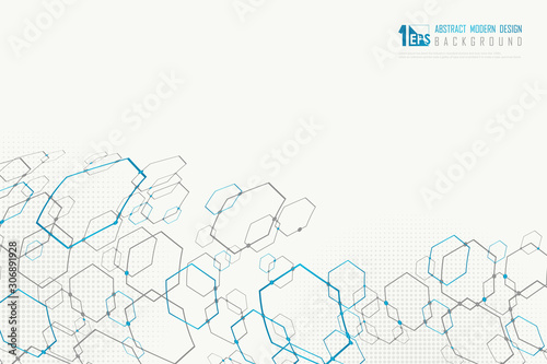 Abstract hexagonal of modern technology design decoration background. illustration vector eps10