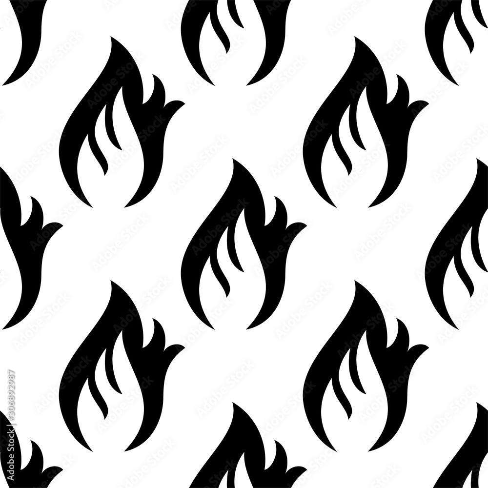 Fire Flame Icon Seamless Pattern, Fire Flame Fire Flame Icon Seamless Pattern, Fire Flame
