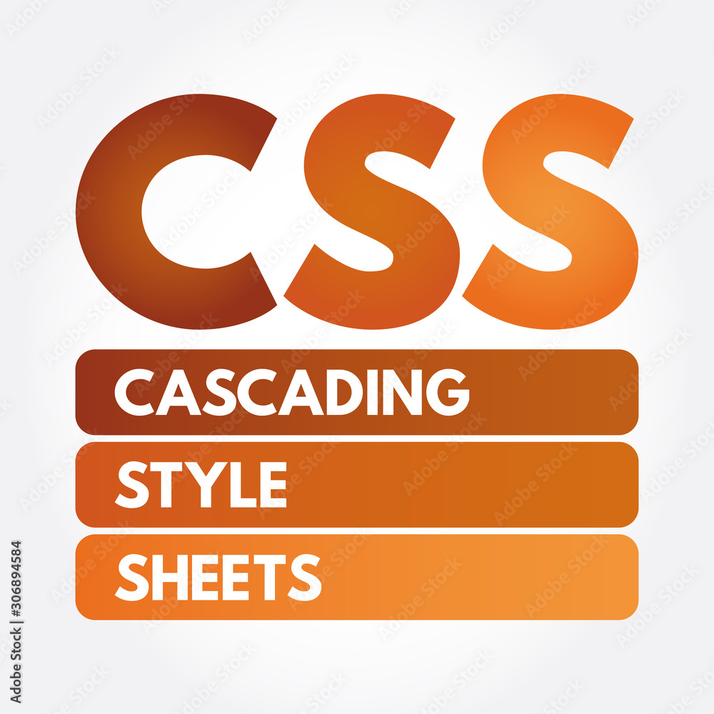 CSS - Cascading Style Sheets acronym, technology concept background  Stock-Vektorgrafik | Adobe Stock