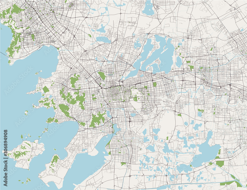 Fototapeta premium map of the city of Suzhou, China