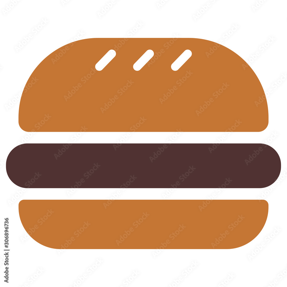 Classic burger. Contains buns and cutlet and sesame seeds. Vector illustration Classic burger. Contains buns and cutlet and sesame seeds. Vector illustration