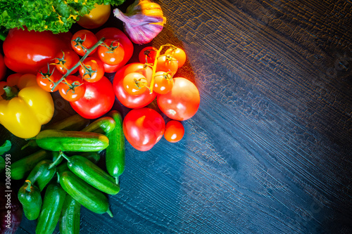 Vegetables on a dark backgr...