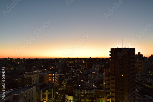 Photography Sunrise view of Tokyo, Japan
