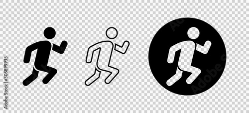 Runner icon. Sportsman, athlete silhouette illustration vector. Runner concept. Isolated vector sign symbol. Graphic vector illustration. Jogging people. Sport concept.