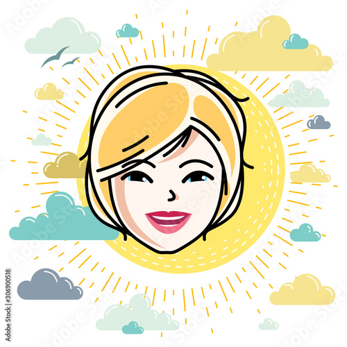 Caucasian woman face expres...