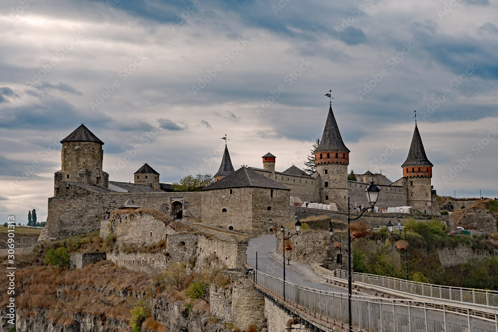 Die Burg Kamianets-Podilskyi im Oblast Chmelnyzkyj in der Ukraine