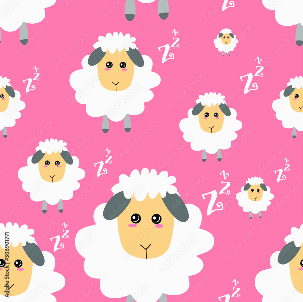 Cute sheeps on pink background. Cute sheeps on pink background.