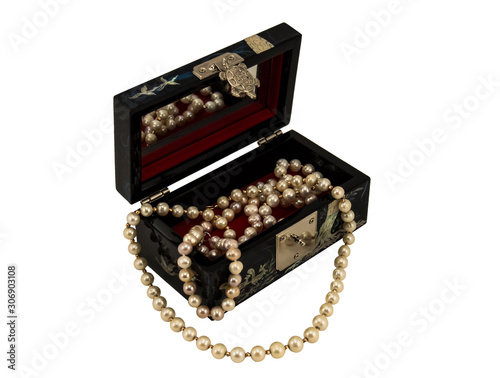 Jewelry box with pearl necklace