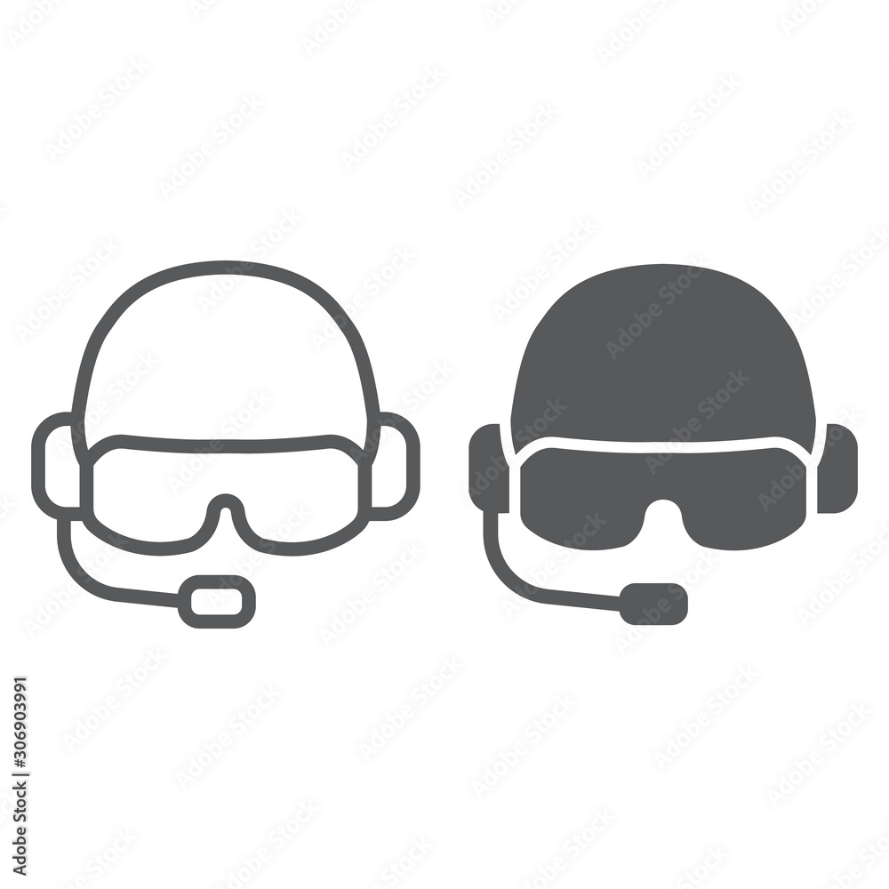 Military helmet line and glyph icon, army and military, soldier hat sign, vector graphics, a linear pattern on a white background. Military helmet line and glyph icon, army and military, soldier hat sign, vector graphics, a linear pattern on a white background.