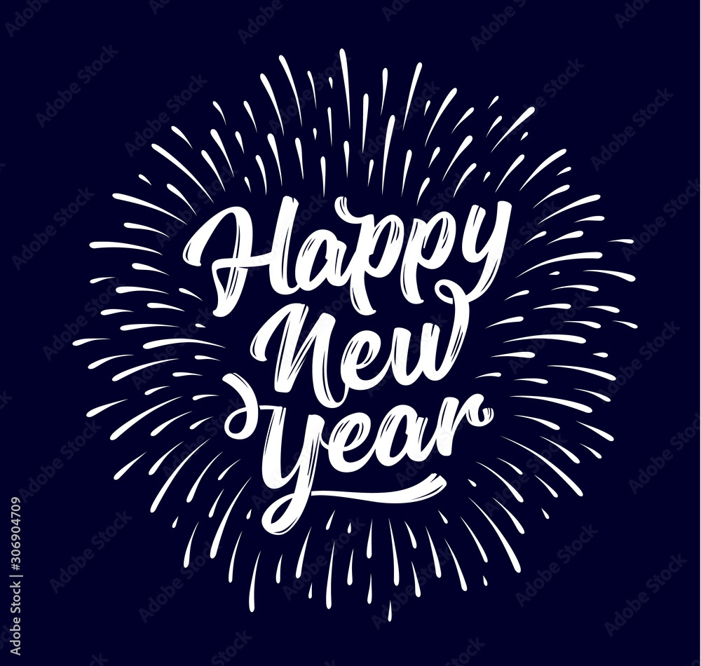 Fototapeta premium Happy New Year. Lettering text for Happy New Year