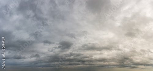 Fantastic dark thunderclouds, sky panorama
